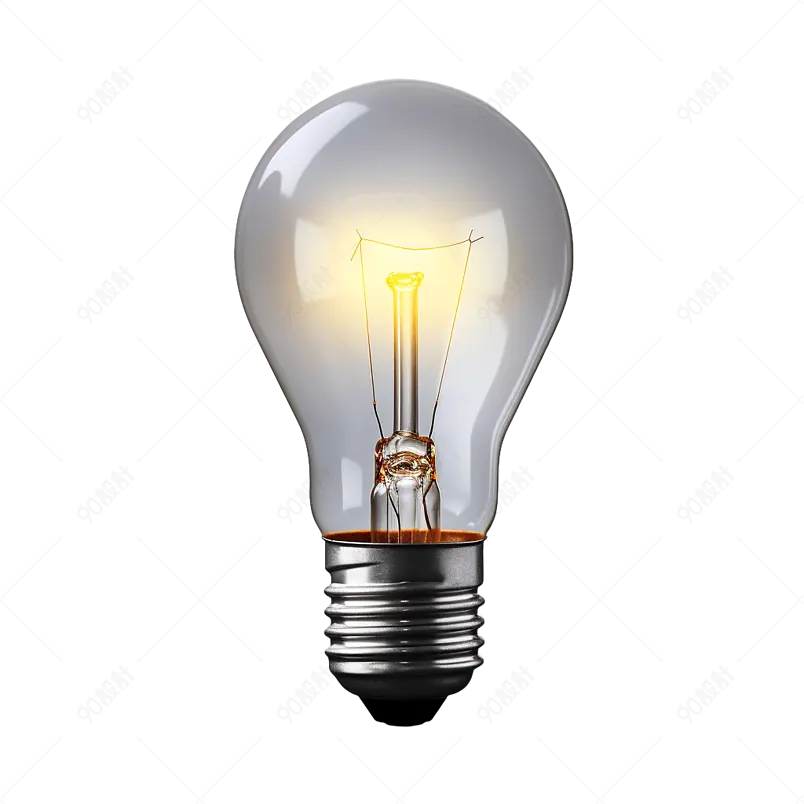 灰色实拍老式节能发光电灯泡3d渲染元素