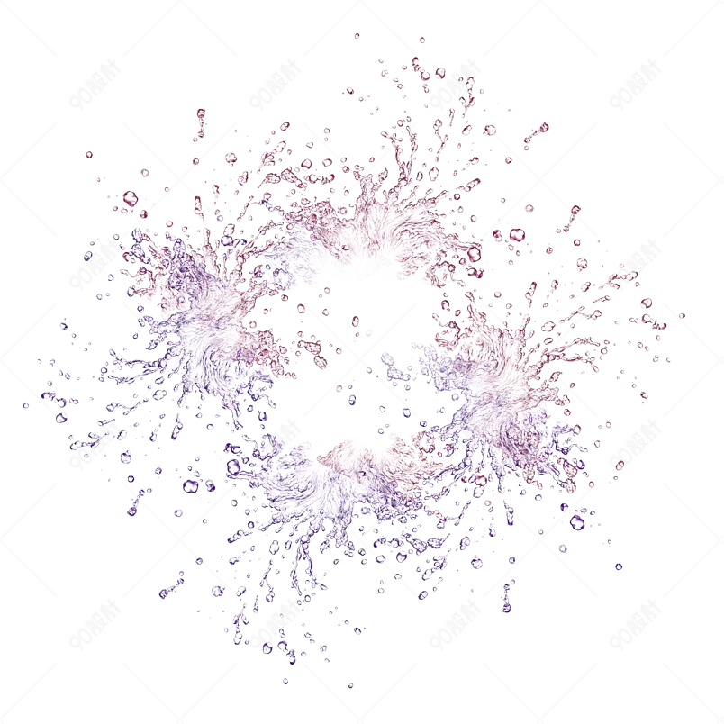 卡通彩色粉色装饰水花泼洒插画元素