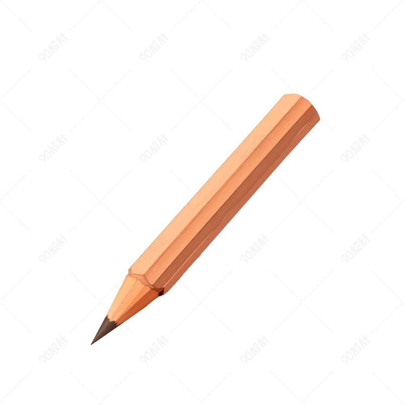3d渲染原木色开学季学习用品文具铅笔免扣元素