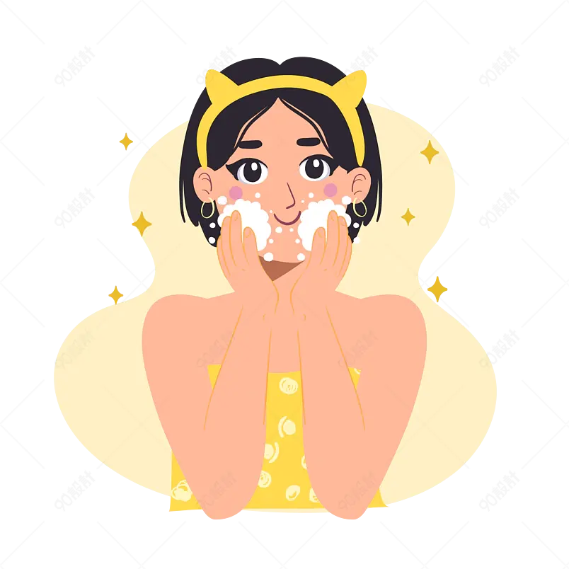 护肤女孩子洗脸皮肤洗面奶可爱皮肤护理