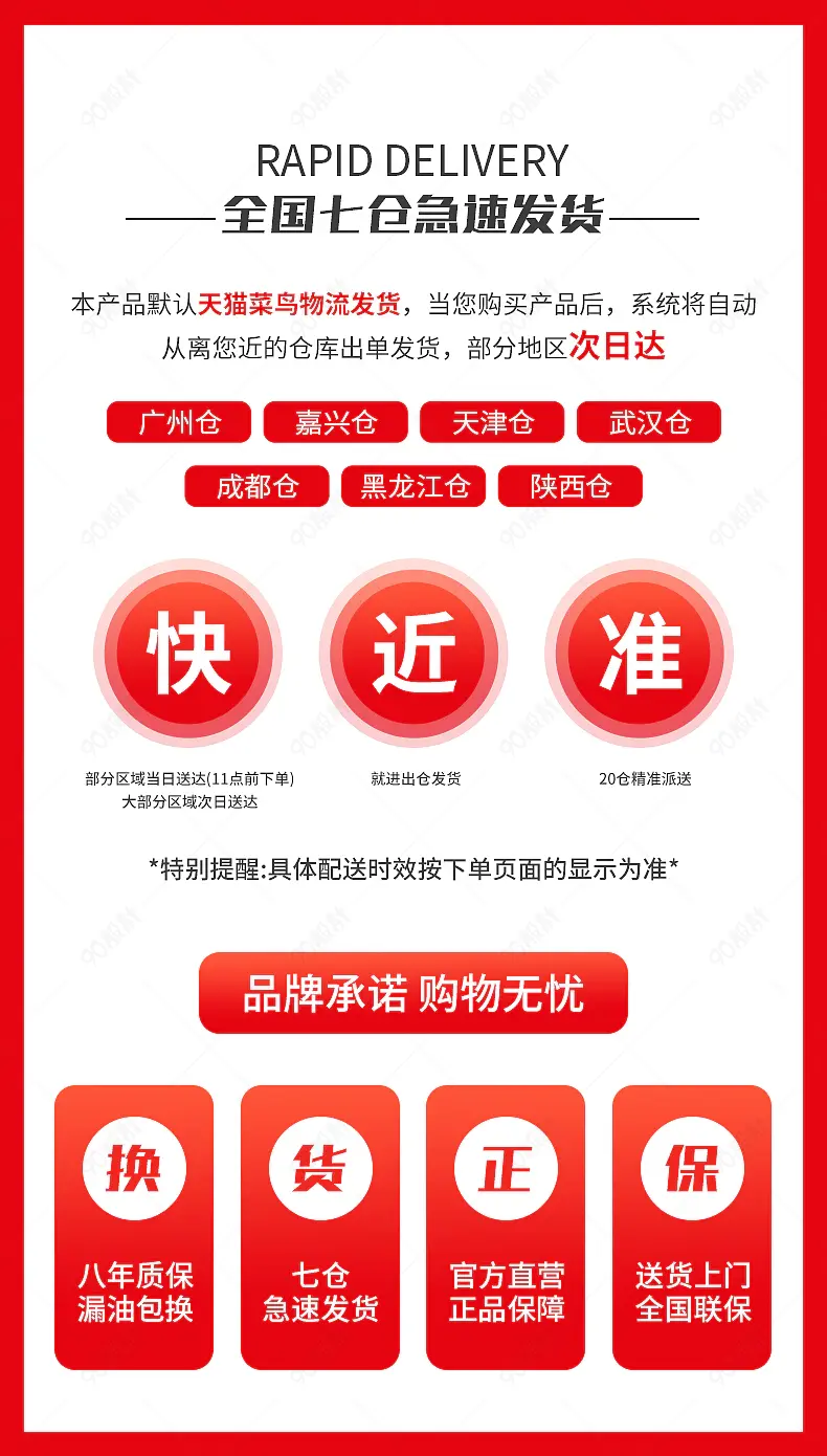 红色快递说明购物须知营销模块设计模板