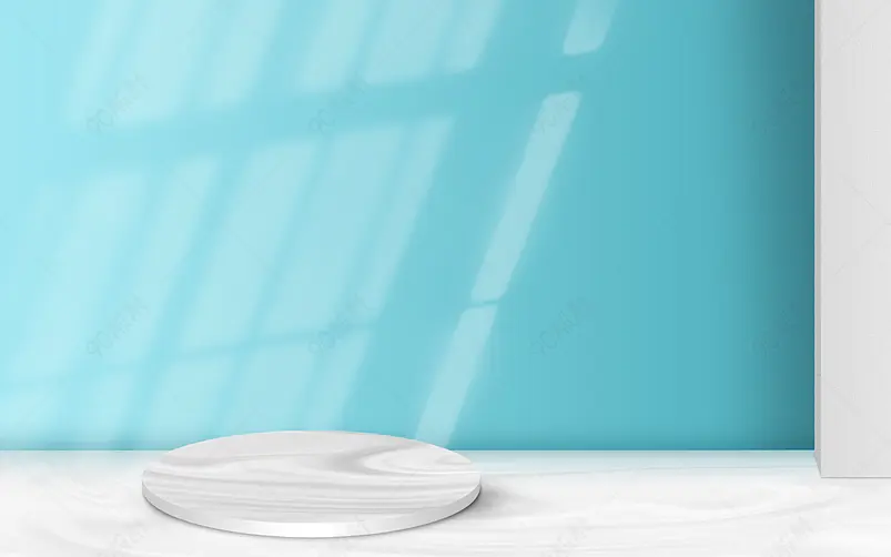 原创蓝色简约风小清新风格空间场景背景