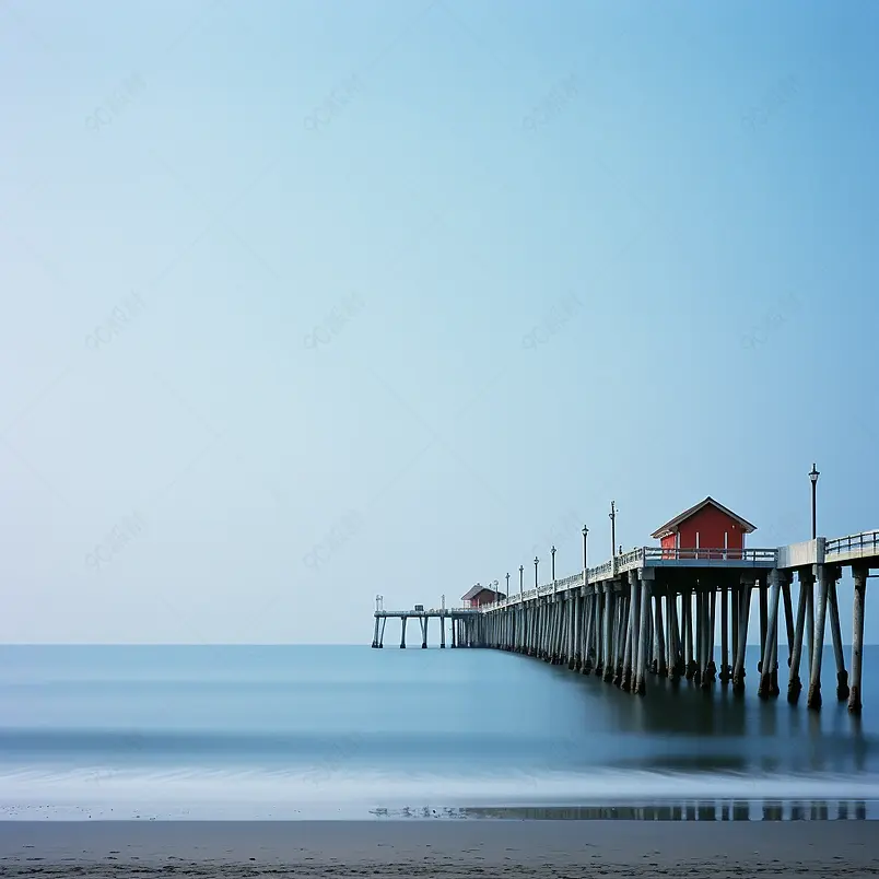 黄昏时分的亨廷顿海滩码头