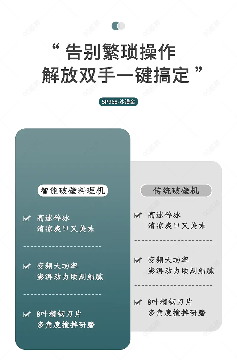 新老款破壁料理机详情页VS对比图