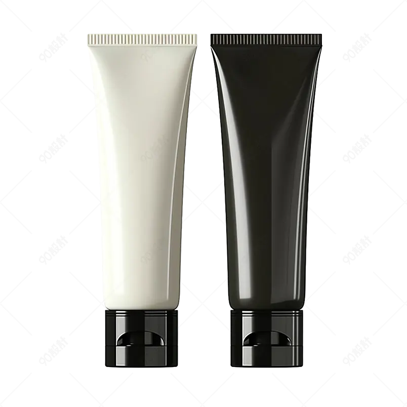 黑色和白色化妆套装管洁肤护肤用品