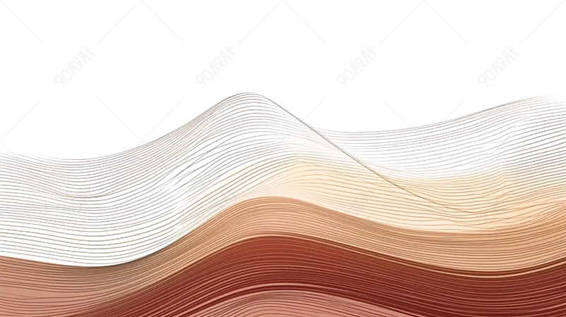 黄色抽象手绘风山脉线条纹理元素