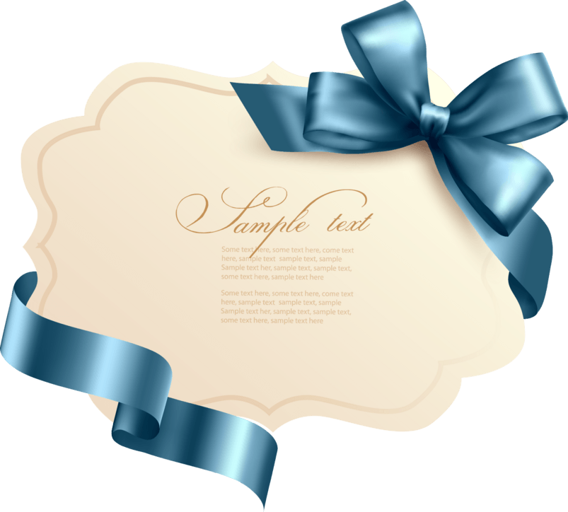 蓝色丝带蝴蝶结便签