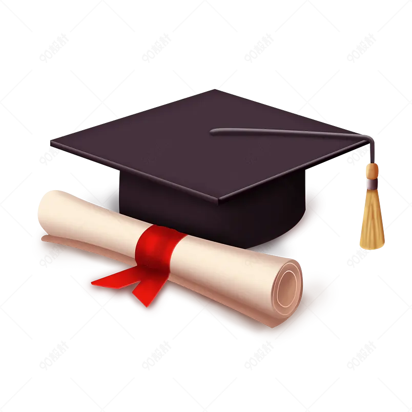 高考毕业季学士帽录取通知书免抠矢量素材