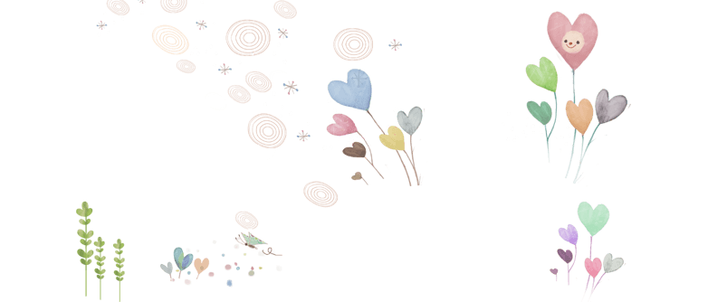清新卡通爱心气球插画