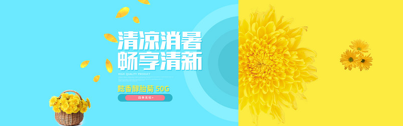 胎菊全屏海报PSD模板素材