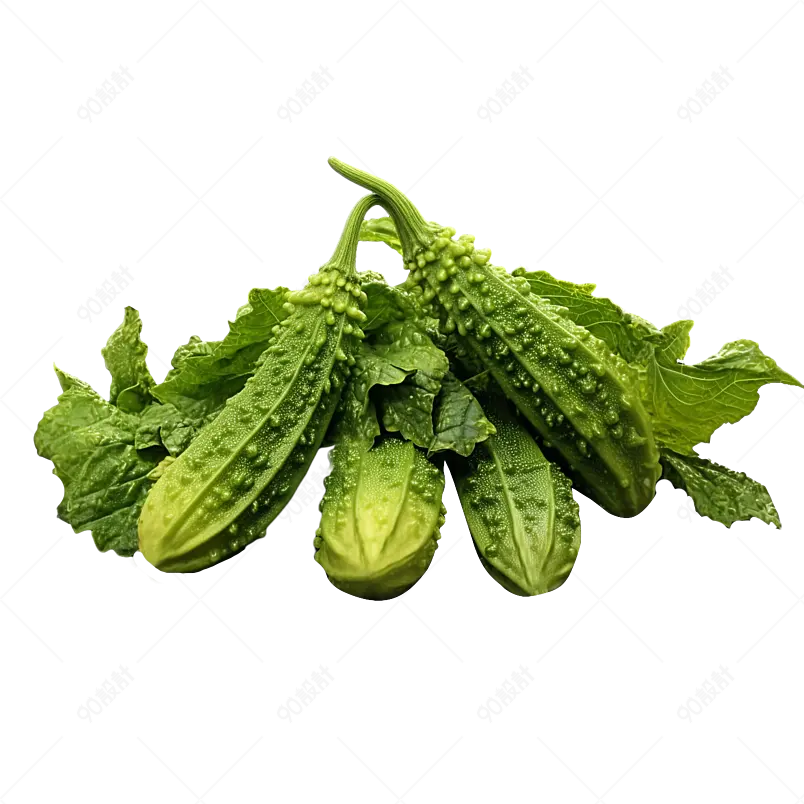 带有叶子新鲜蔬菜新鲜苦瓜
