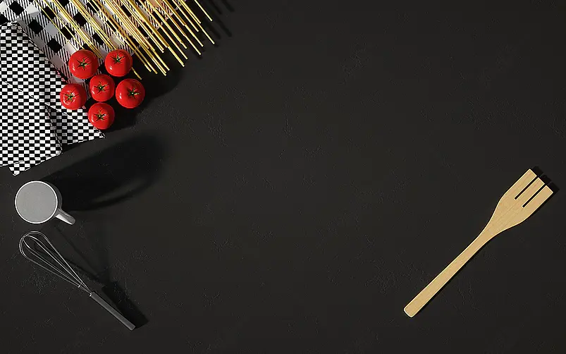 C4D厨房桌面背景图黑色大理石咖啡店背景