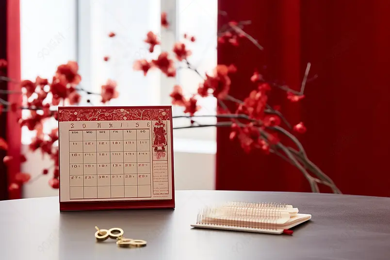 2023年新年兔年日历背景