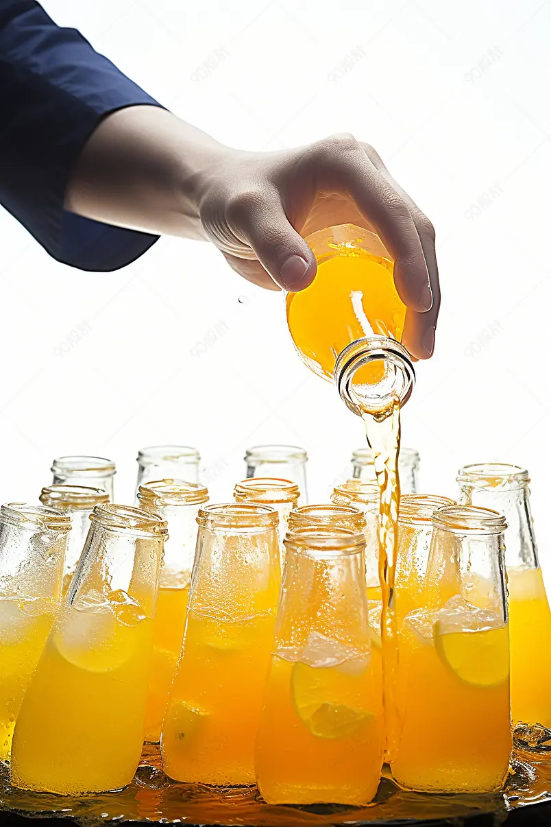 用冰块冰镇的碳酸饮品