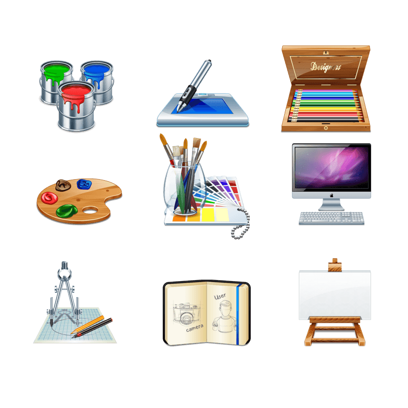 卡通办公用品图标