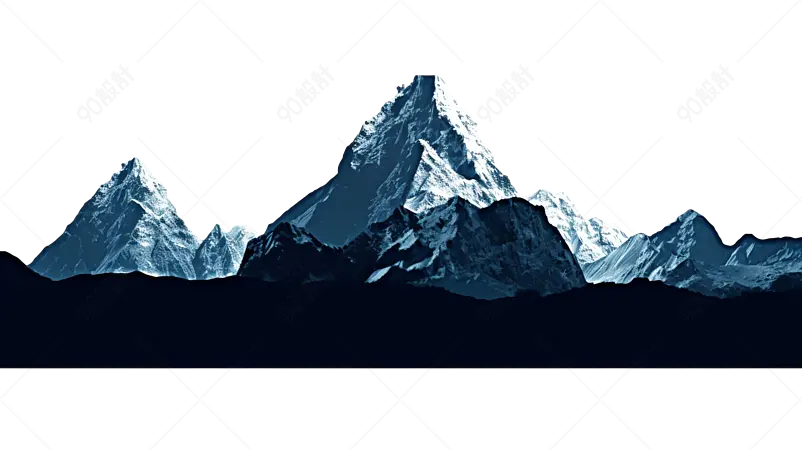 喜马拉雅山寒冷的冬天自然风景远处的雪山插画