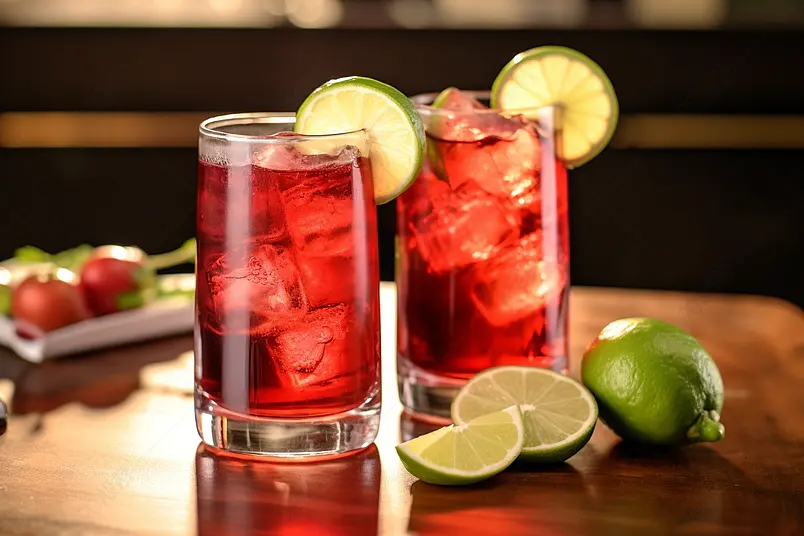 冰镇杨梅柠檬汁好喝美味饮品