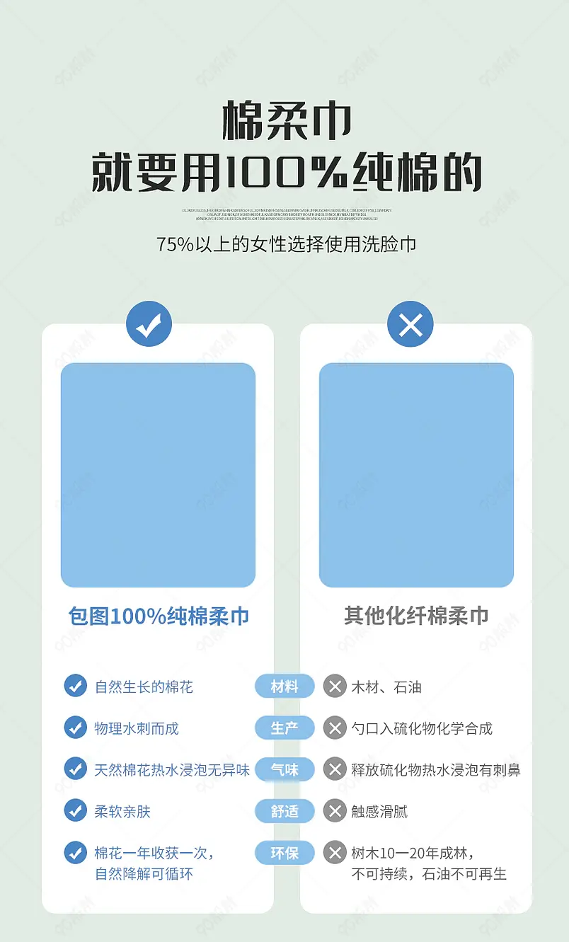 棉柔巾详情页产品对比图营销模块设计模板图片