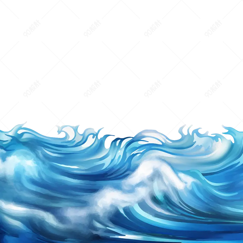 海滩边激起的海浪元素免抠素材图