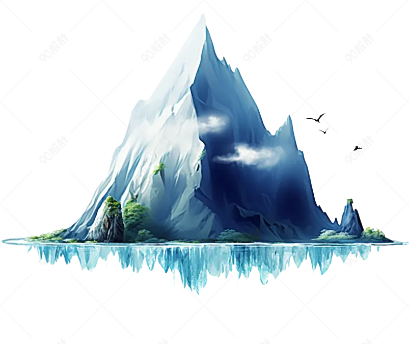 寒冷的冬天自然风景远处的雪山插画