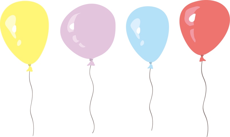 卡通彩色气球矢量素材插画