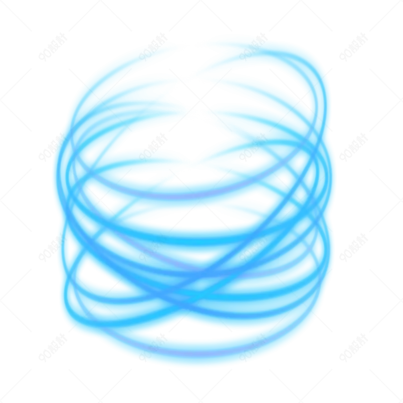 蓝色光感装饰卡通插画光效光晕光感元素