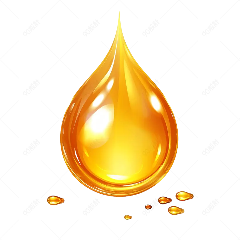 扁平矢量金色水滴蜂蜜花生油