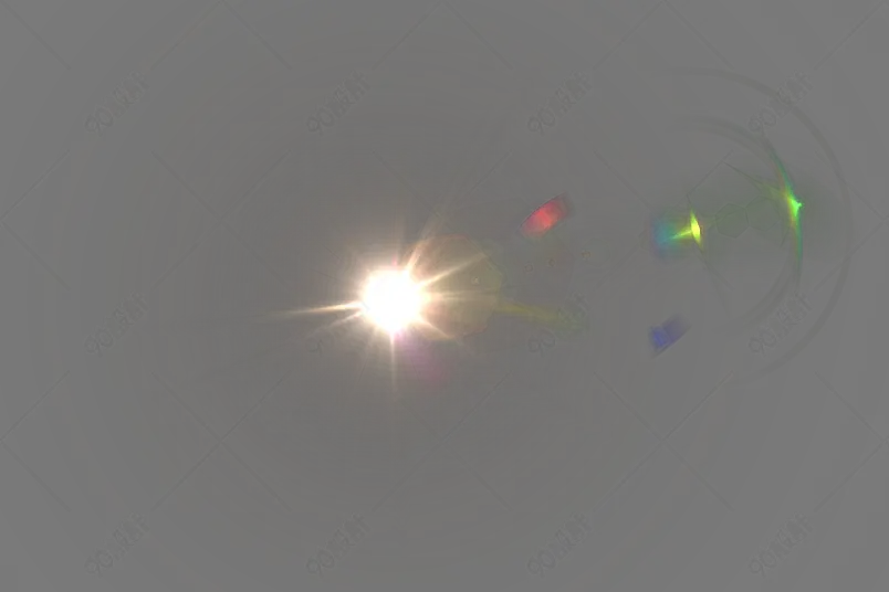 车灯光唯美光晕彩色光效免扣效果元素
