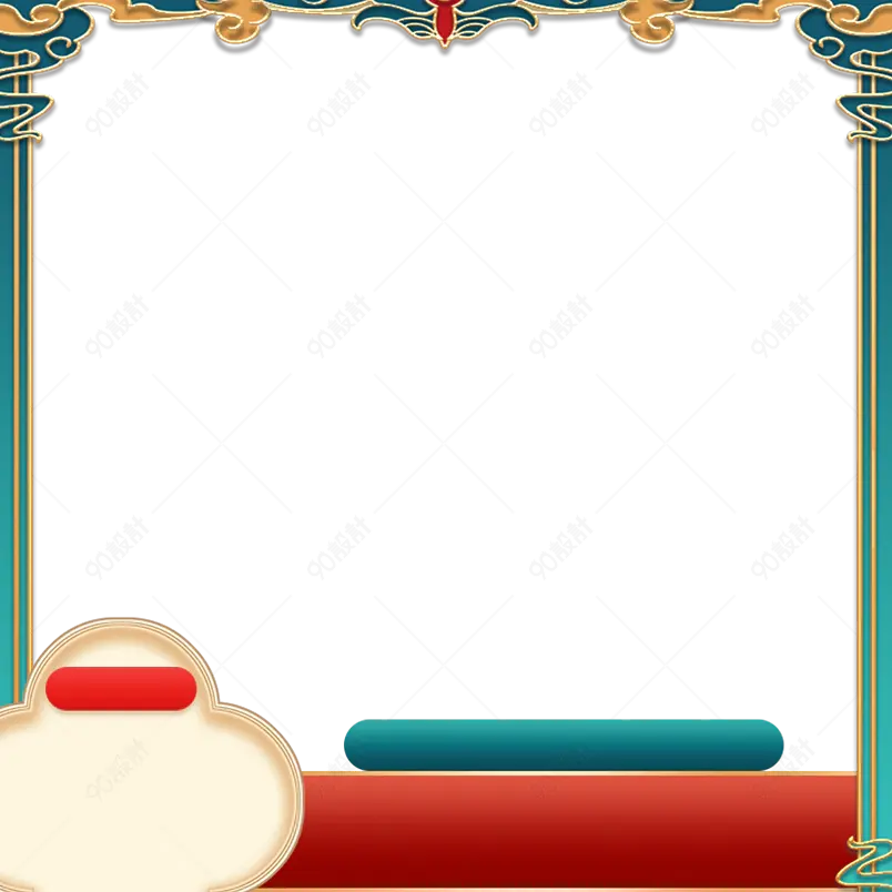 国潮中国风风格古风主图直通车边框元素