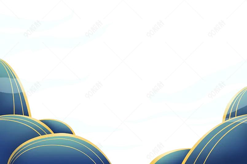 原创国风国潮祥云流云山水边框纹理