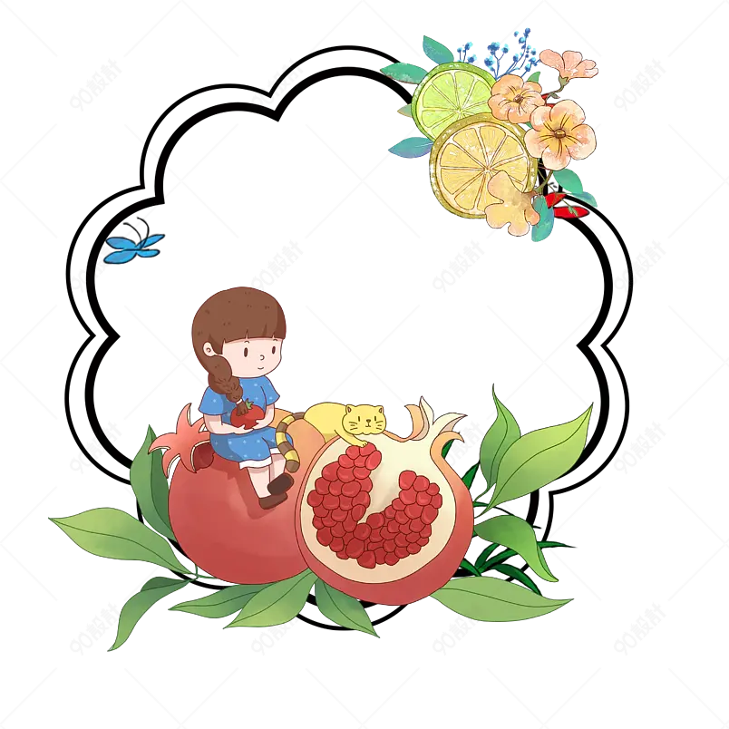 素雅立夏太阳云柳叶花秋千荷花燕子