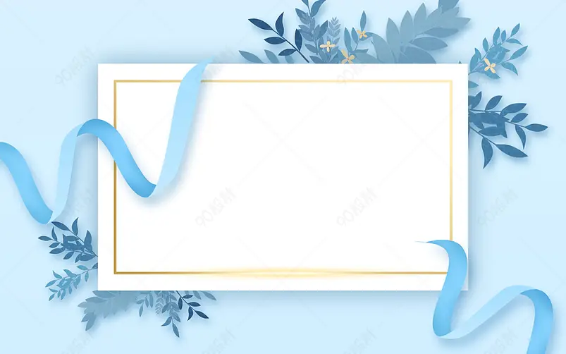 原创唯美小清新文艺风蓝色简约风背景