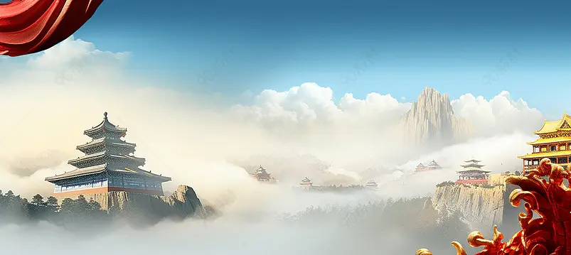 祖国长城背景