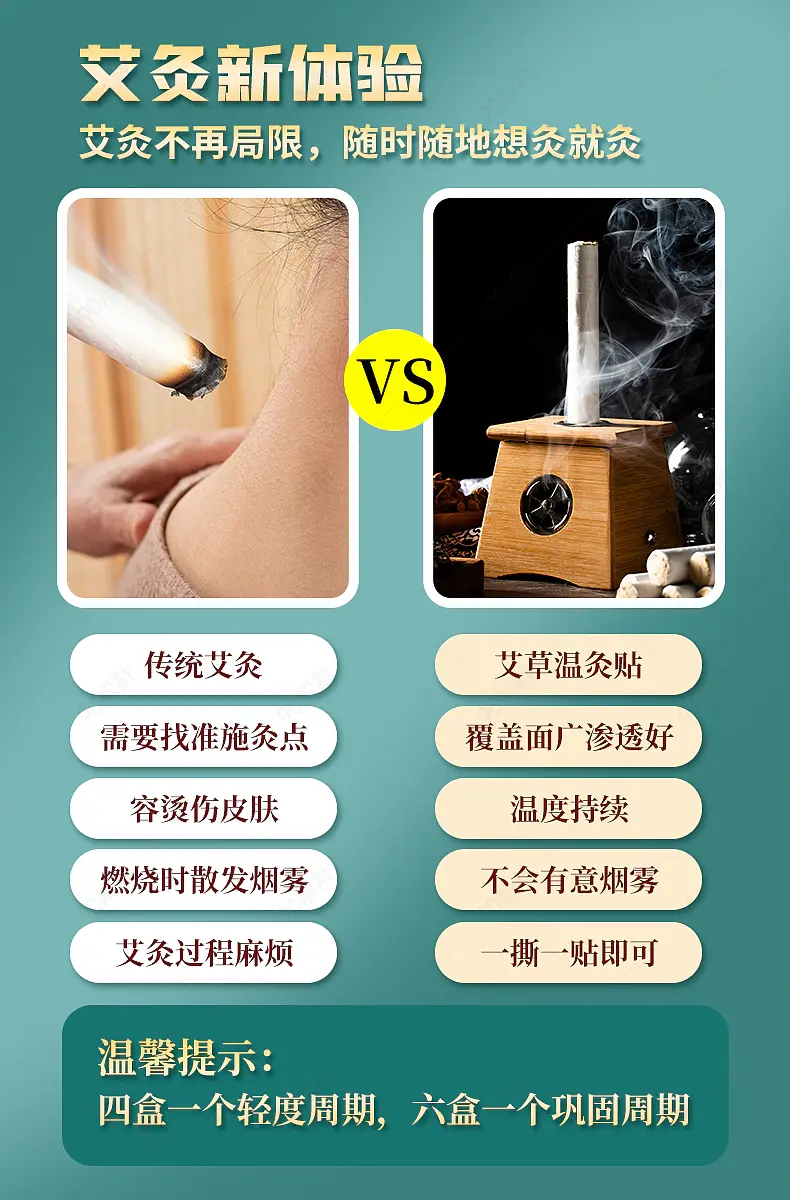 医疗养生保健艾灸艾贴详情页产品关联产品对比PK营销模板 