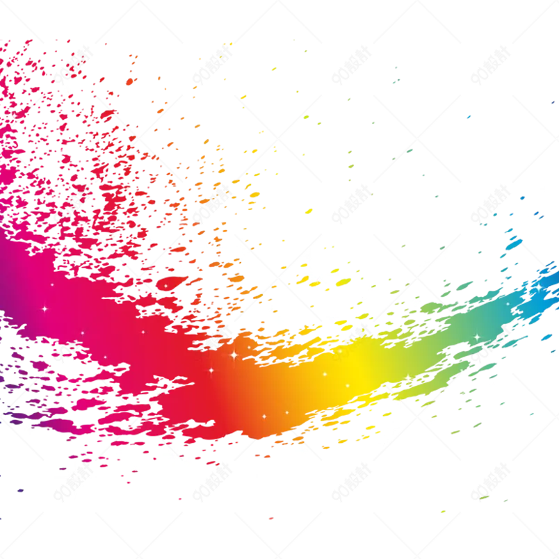 彩色水墨墨溅素材免扣效果元素设计