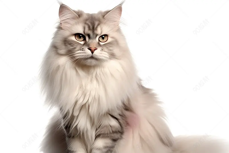西伯利亚猫坐地上