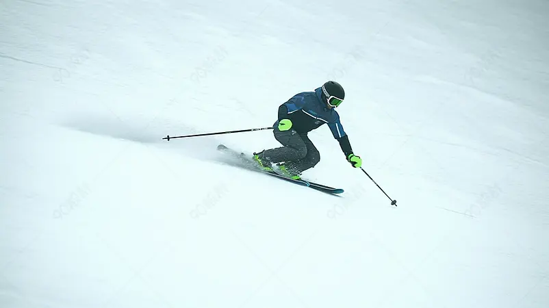 人物户外滑雪帅气酷炫雪天