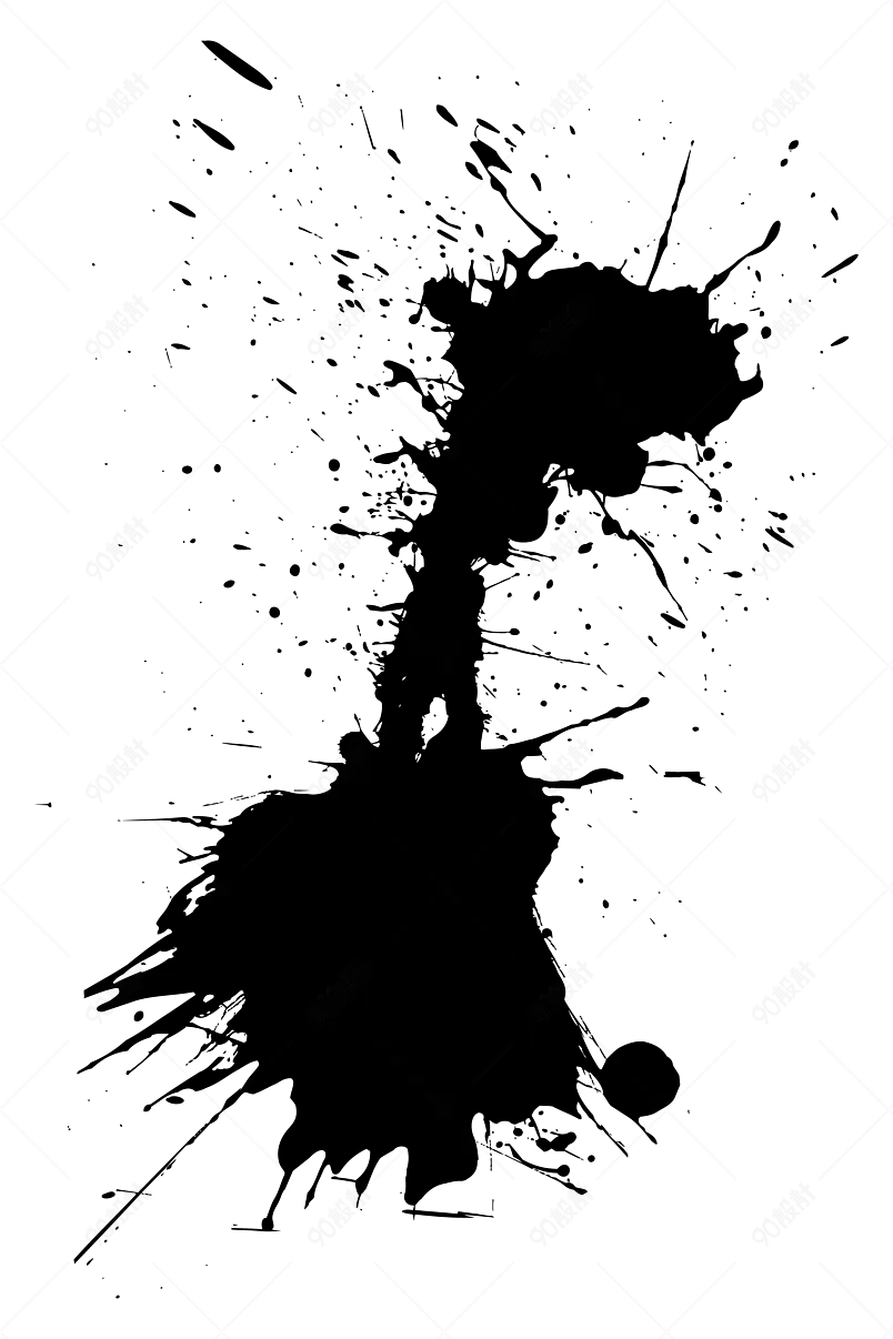 国潮豪放水墨风毛笔笔刷通用元素设计
