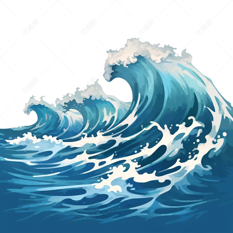 海边激起的浪花海浪元素免抠素材图