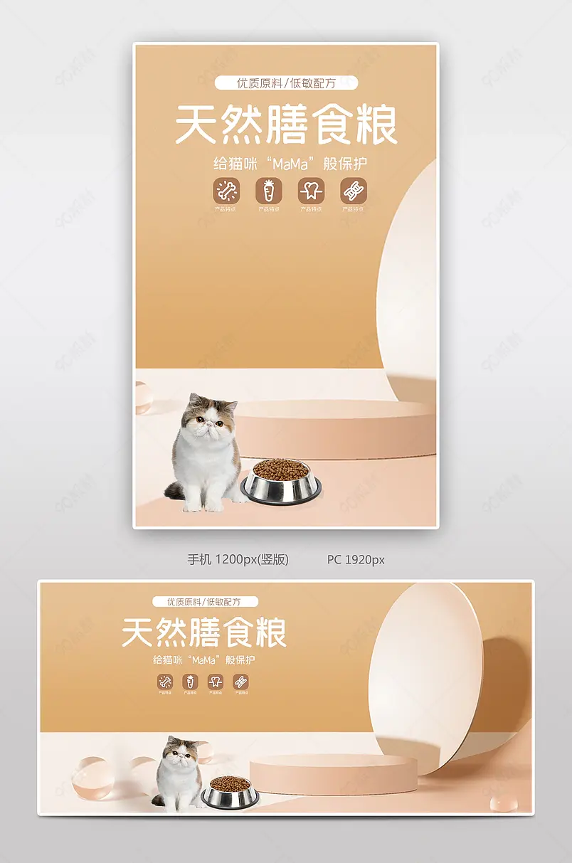 宠物用品C4D海报banner
