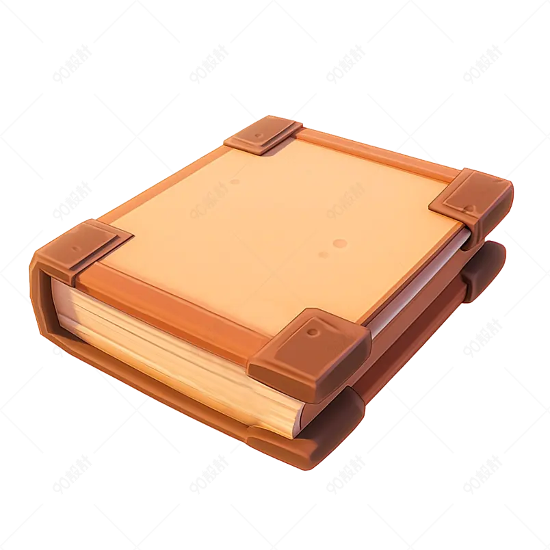 黄色3d渲染开学季老旧书本日记本书籍装饰元素