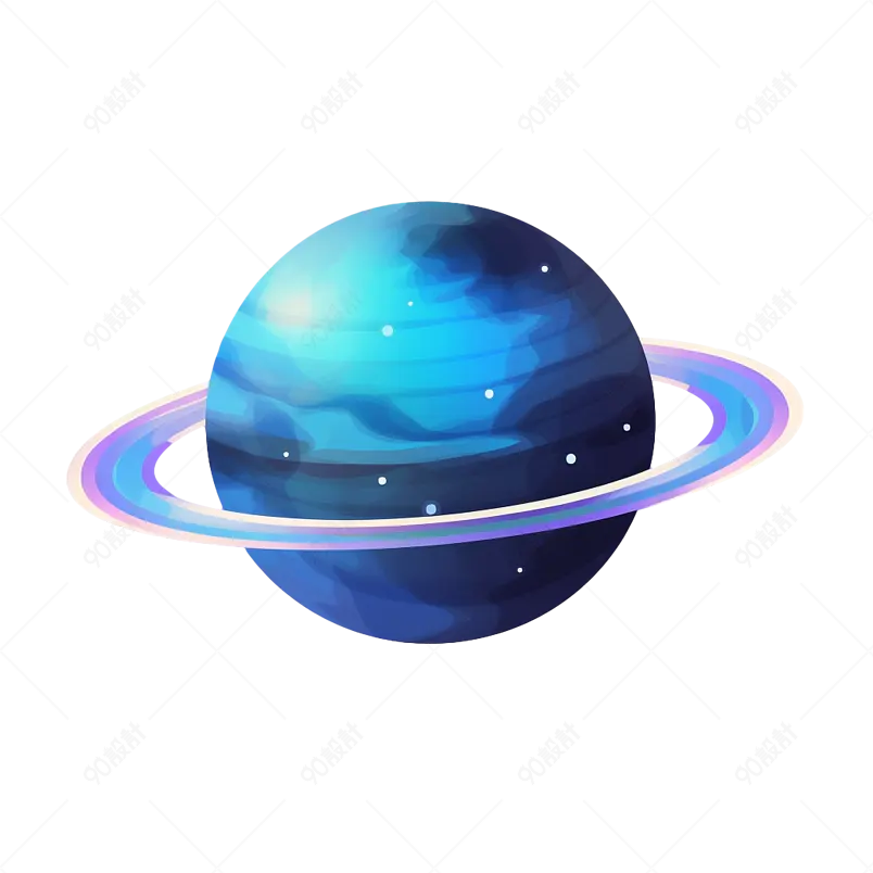 蓝色星球宇宙星空地球宇宙行星科技元素科学能源环保插画手绘