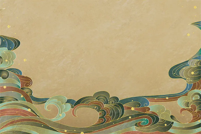 国风金线敦煌风敦煌色矢量背景素材