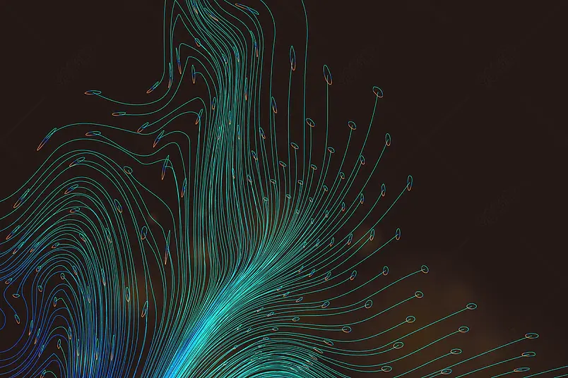 鎏金蓝绿宇宙线条底纹矢量素材  