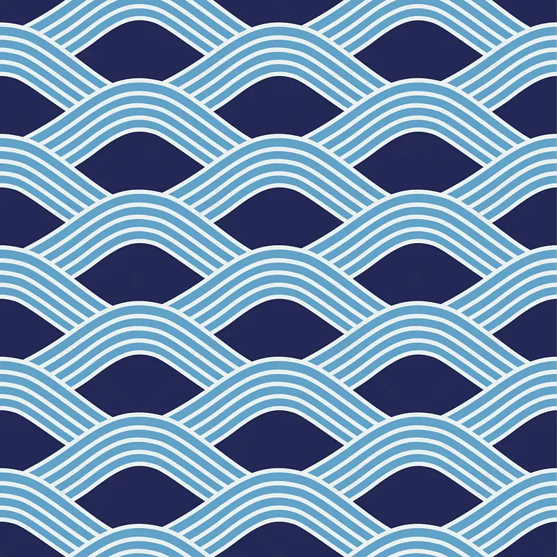 深蓝色曲线波浪纹理底纹免扣装饰背景元素