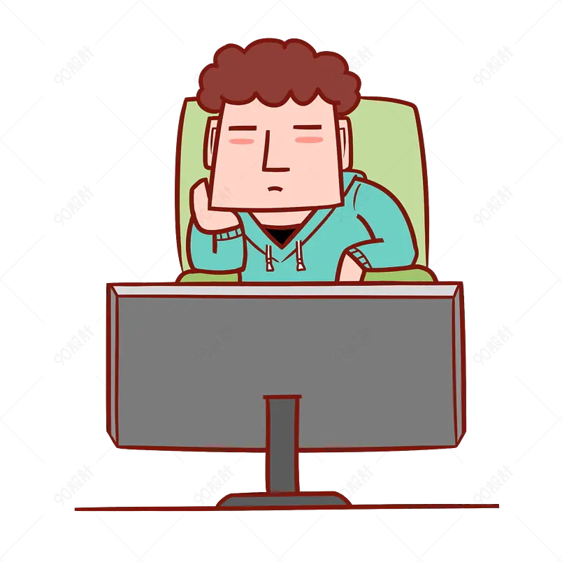 卡通手绘人物疫情防疫注意少出门
