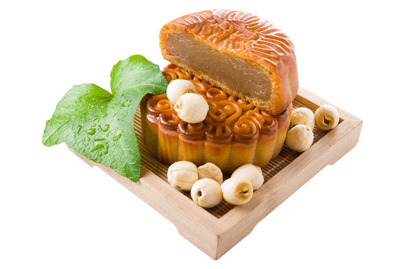 中秋木盘上的月饼