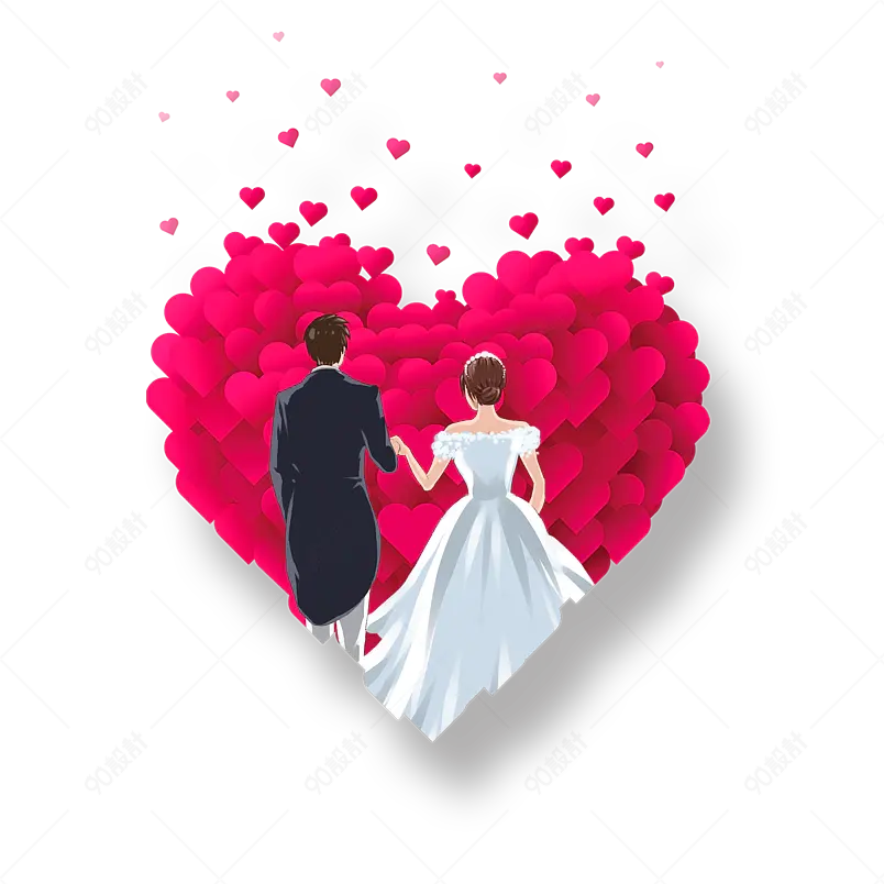 情人节七夕节情侣表白求爱宣传装饰背景爱心婚礼求婚