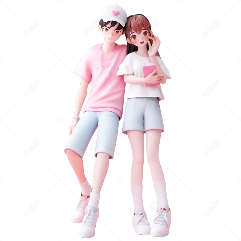 浪漫的七夕情人节甜蜜情侣约会相会