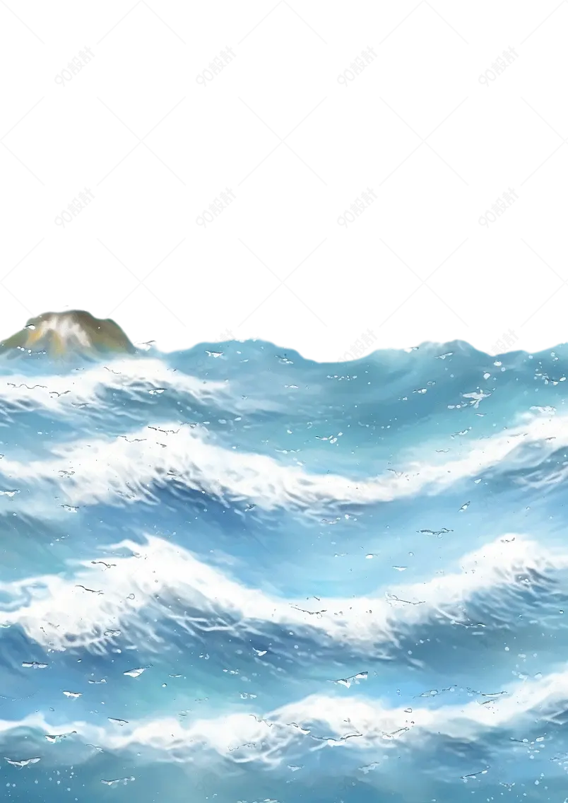 水彩海绵浪花元素设计